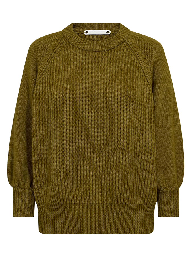 RowCC Puff SS Rib Knit Fern Green Co'Couture