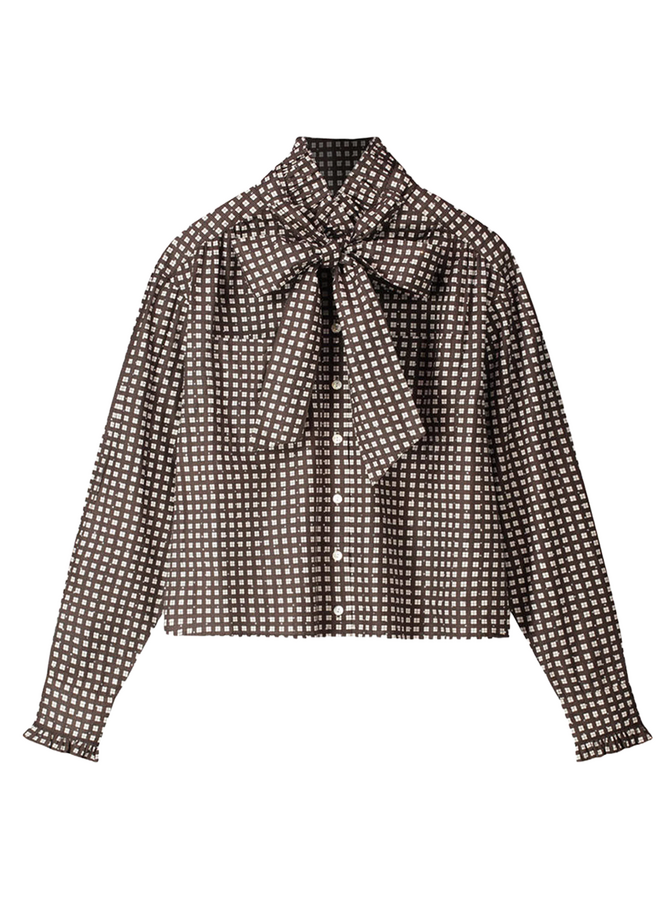 BLOUSE Noa Check Brown Pom Amsterdam