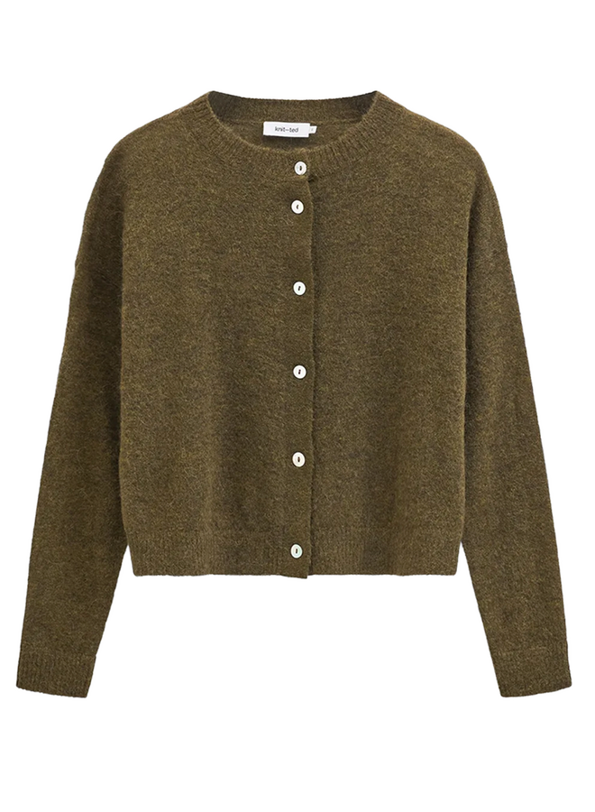 Emile Cardigan Moss Knit-Ted