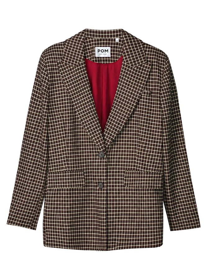 BLAZER  Laurie Check Brown Pom Amsterdam