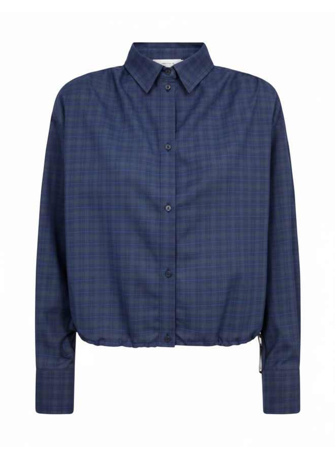 DaxterCC Check Pleat Shirt New Blue Co'Couture