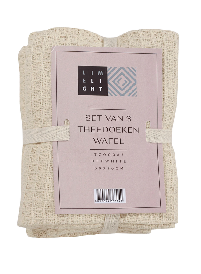 Theedoek  Set/ 3 off-white 50 x 70 cm.