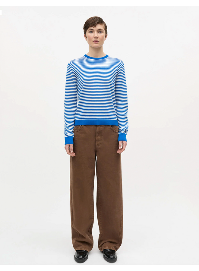 Fine Merino Emma Stripe Knit Lapis Blue/ Vanilla Ice Mads Norgaard