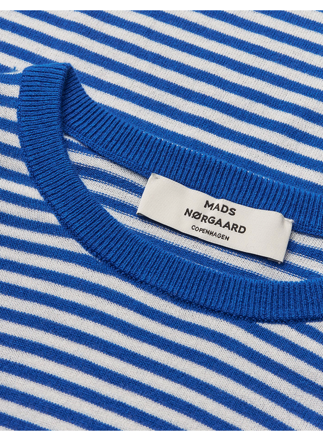Fine Merino Emma Stripe Knit Lapis Blue/ Vanilla Ice Mads Norgaard