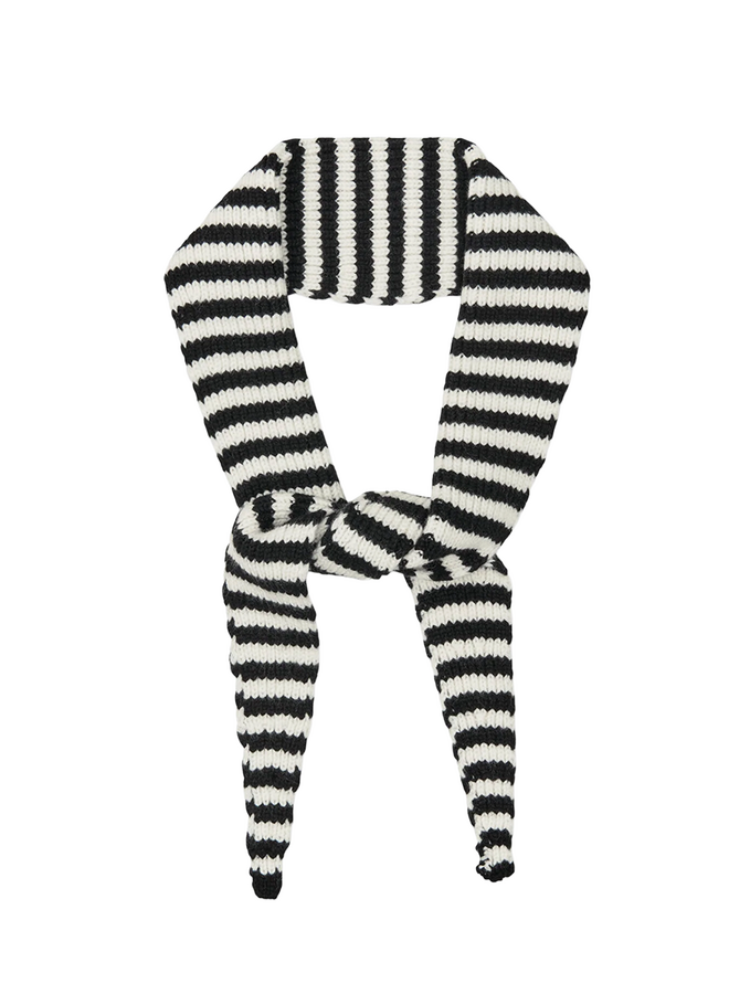 One Wool Momo Stripe Scarf Black/ Vanilla Ice Mads Norgaard