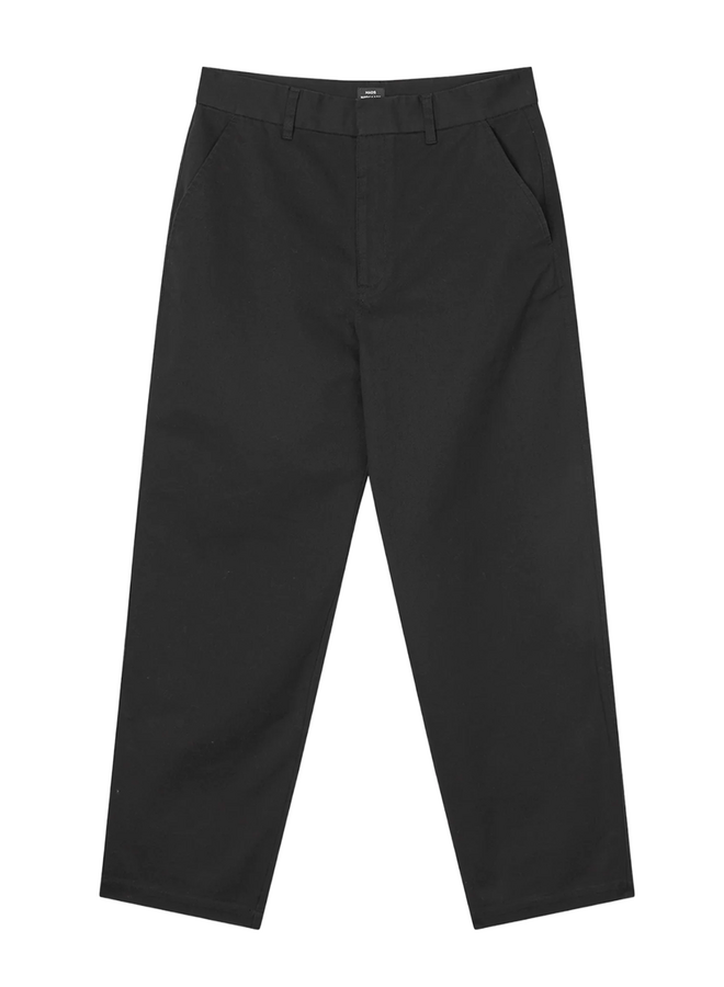 Cotton Twill Henry Pants Black Mads Norgaard MEN