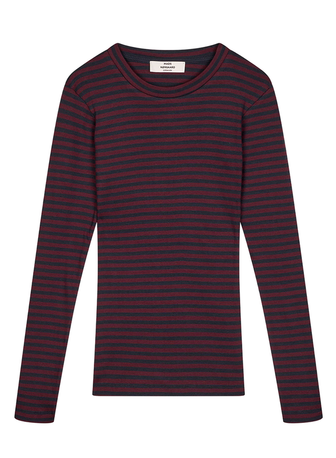 2x2 Cotton Stripe Tuba Tee LS Sky Captain/ Winetasting Mads Norgaard