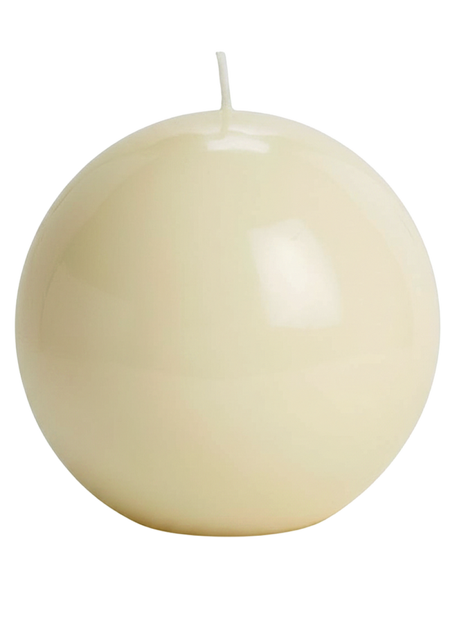 Candle 10 cm. glossy cream