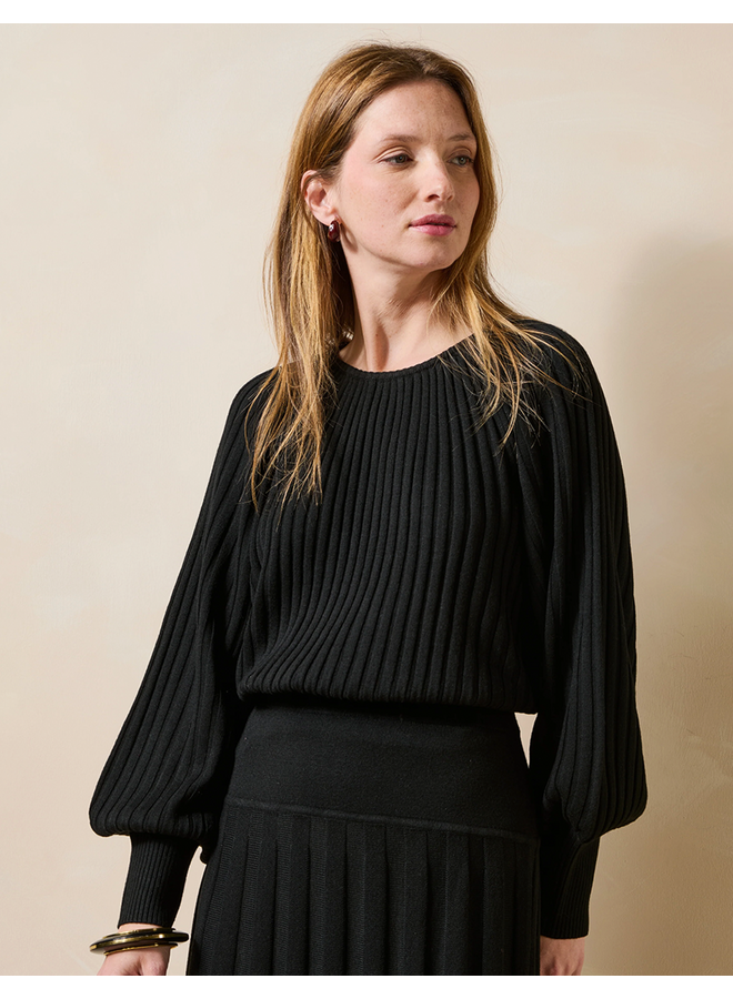 FM-PU-GELA Pullover Noir La Fee Maraboutee