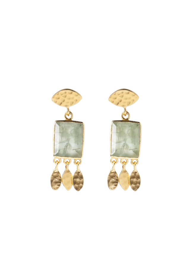Affectionate Prehnite Earrings Gold Plated A Beautiful Story