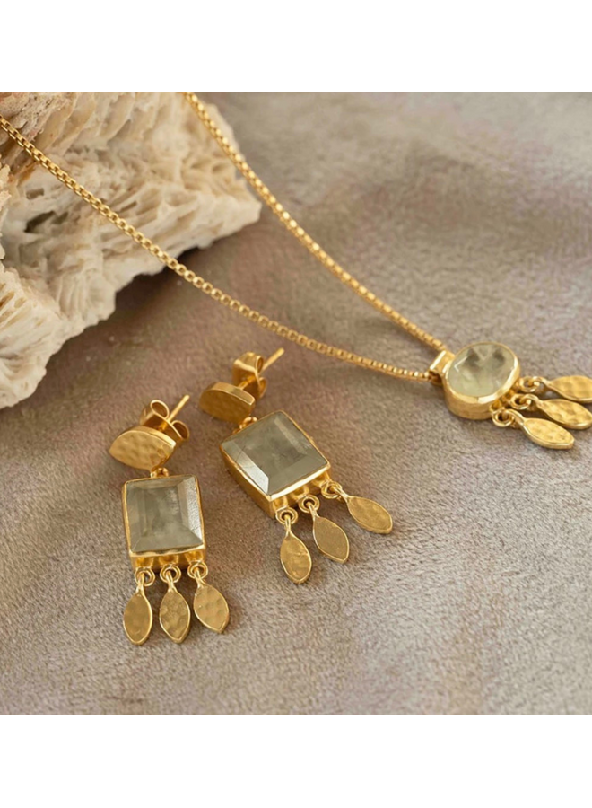 Affectionate Prehnite Earrings Gold Plated A Beautiful Story