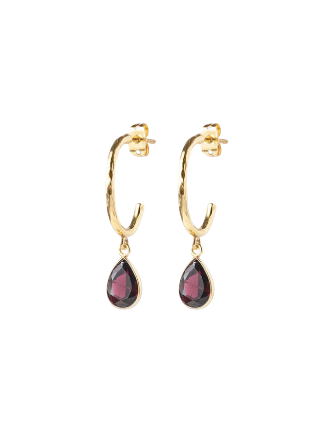 Admiring Garnet Earrings Gold Plated A Beautiful Story