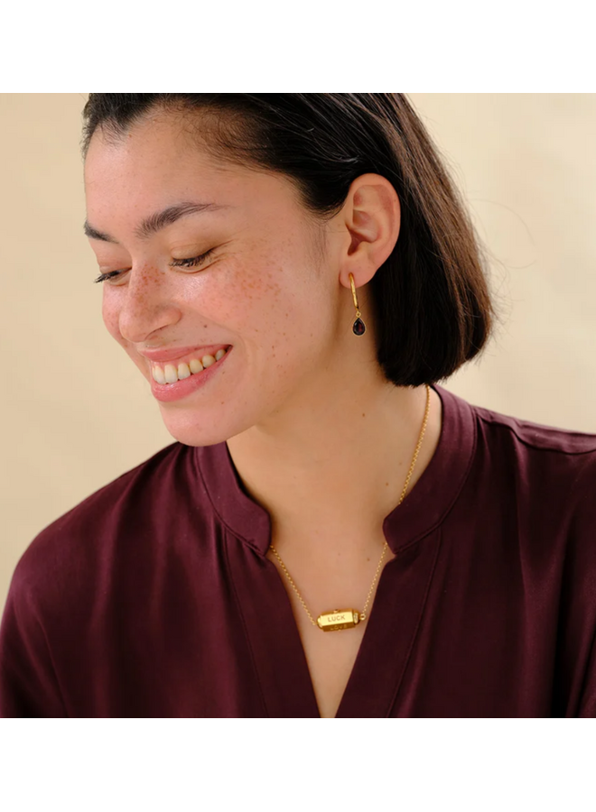 Admiring Garnet Earrings Gold Plated A Beautiful Story
