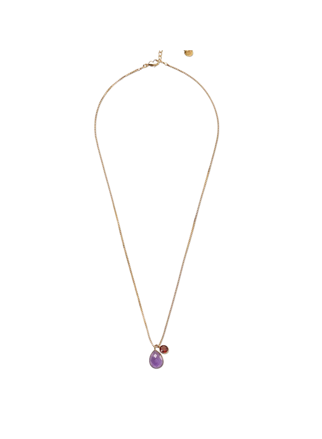 Devote Amethist Garnet Necklace Gold Plated A Beautiful Story