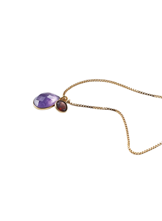 Devote Amethist Garnet Necklace Gold Plated A Beautiful Story