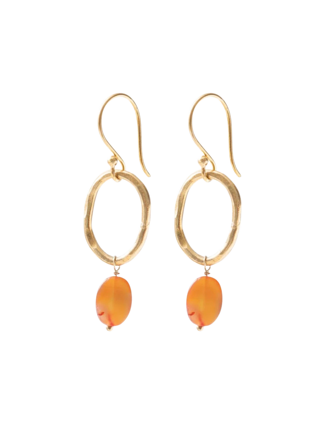 Graceful Carnelian Gold Earrings A Beautiful Story