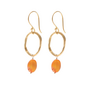 Graceful Carnelian Gold Earrings A Beautiful Story