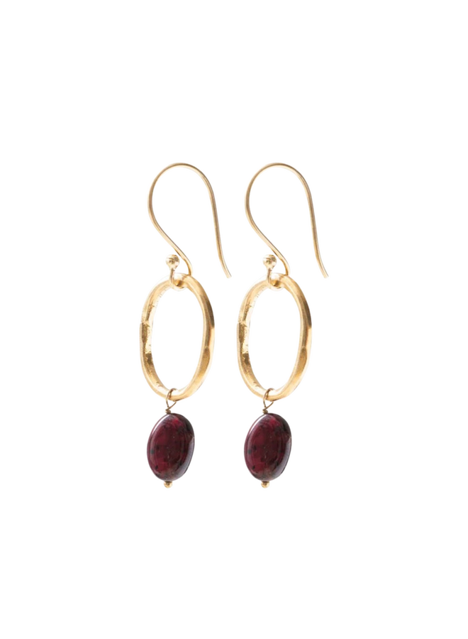 Graceful Garnet Gold Earrings A Beautiful Story