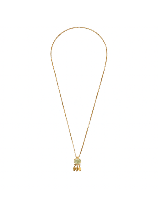 Authentic Prehnite Necklace Gold Plated A Beautiful Story