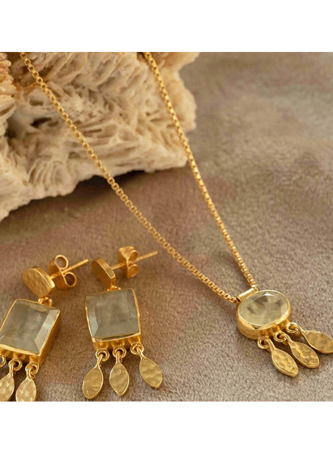 Authentic Prehnite Necklace Gold Plated A Beautiful Story