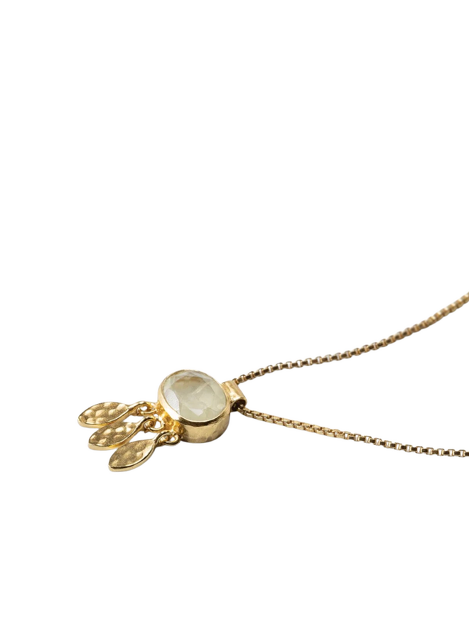 Authentic Prehnite Necklace Gold Plated A Beautiful Story