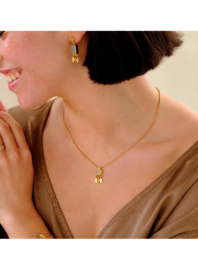 Authentic Prehnite Necklace Gold Plated A Beautiful Story