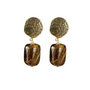Praise Tiger Eye Earrings Gold Plated A Beautiful Story