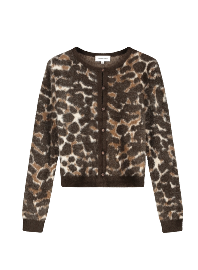 Henry Leopard Cardigan Toffee/ Camel Club Brown Inky Leopard Fabiennne Chapot