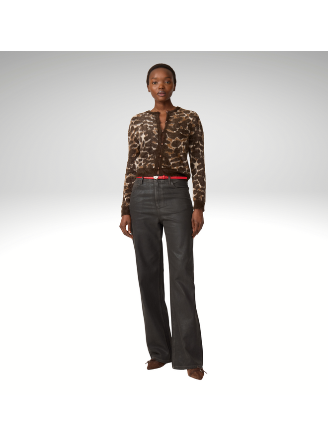 Henry Leopard Cardigan Toffee/ Camel Club Brown Inky Leopard Fabiennne Chapot
