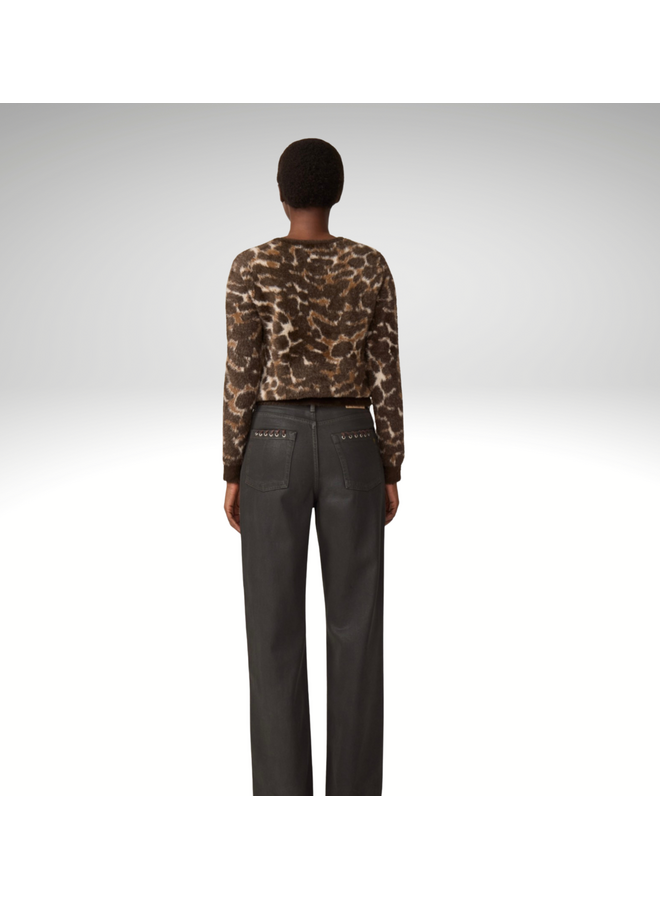 Henry Leopard Cardigan Toffee/ Camel Club Brown Inky Leopard Fabiennne Chapot