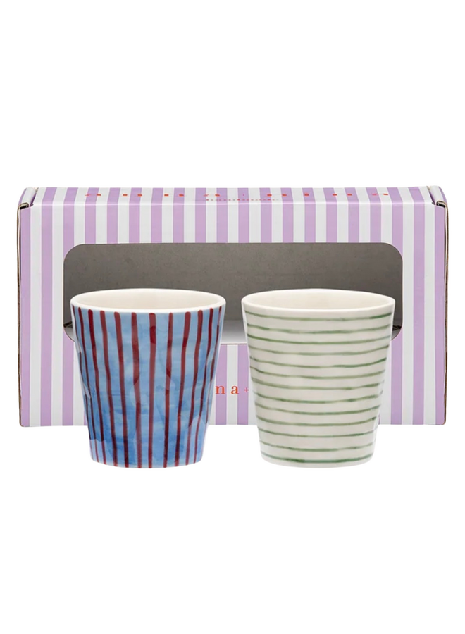 Stripe Affair Coffee Cup Set of 2 Anna+Nina