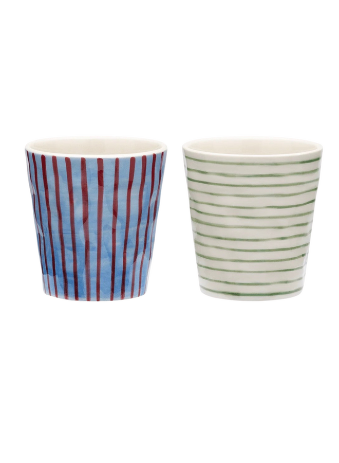 Stripe Affair Coffee Cup Set of 2 Anna+Nina