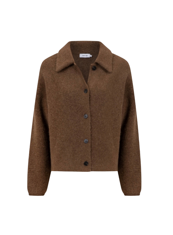 Gigi Cardigan Mid Brown Knit-Ted