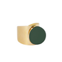 Gladde ring met ronde gemstone / petrol groen Ellen Beekmans
