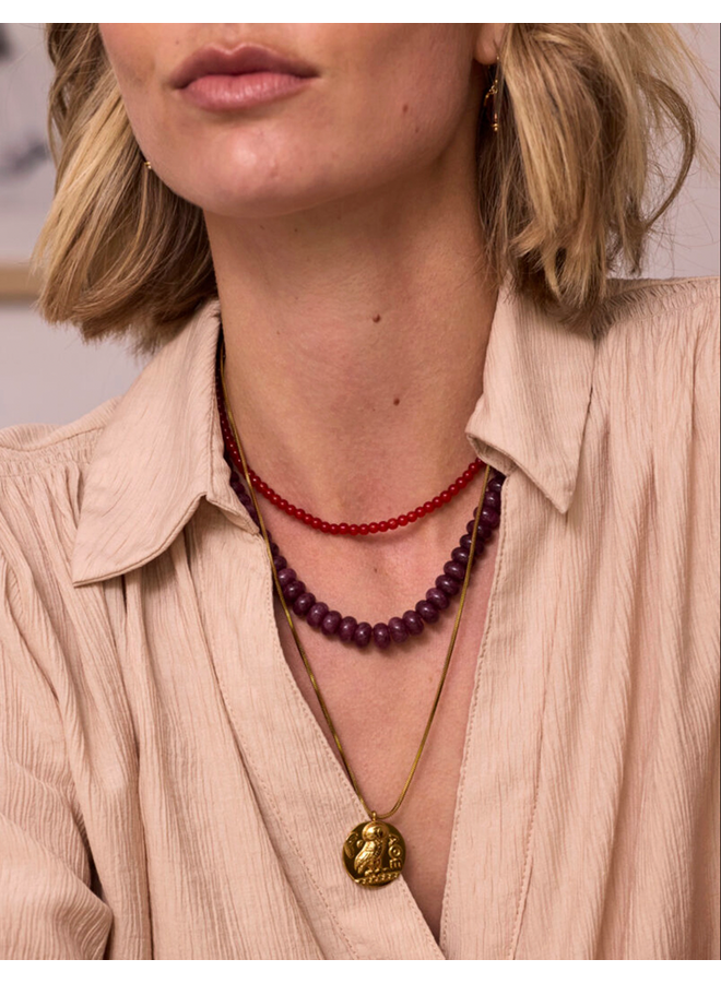 Gemstone ketting / aubergine Ellen Beekmans