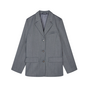 Herringbone Pin Less Blazer Dark Grey Mads Norgaard