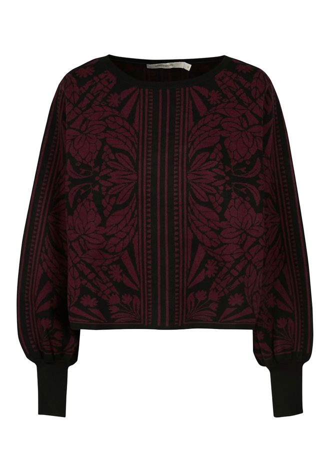 FM-PU-GAMBIE Pullover Noir/ Aubergine La Fee Maraboutee