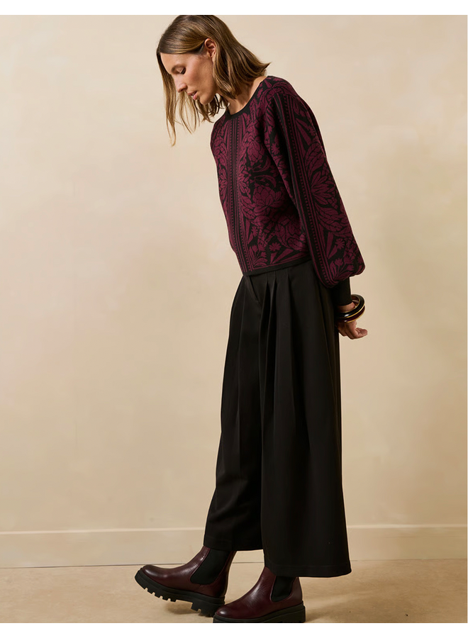 FM-PU-GAMBIE Pullover Noir/ Aubergine La Fee Maraboutee