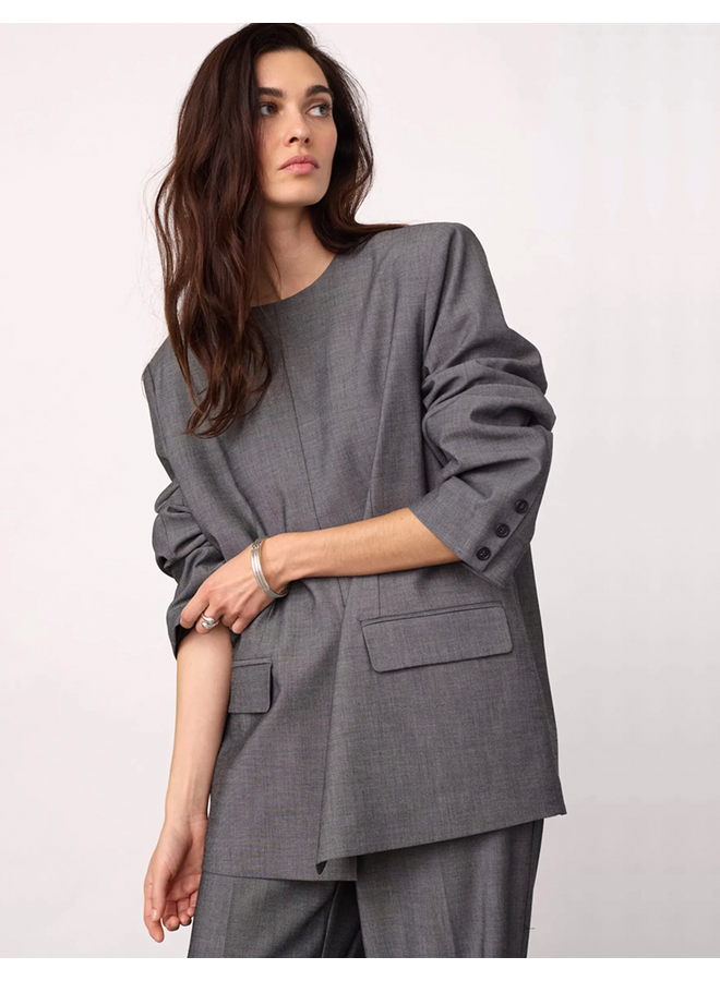 JackyCC Blazer Blouse Mid Grey Co'Couture