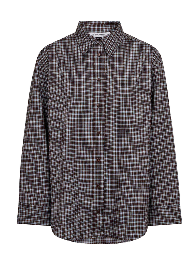 OdemCC Check Cuff Shirt Dark Brown Co'Couture