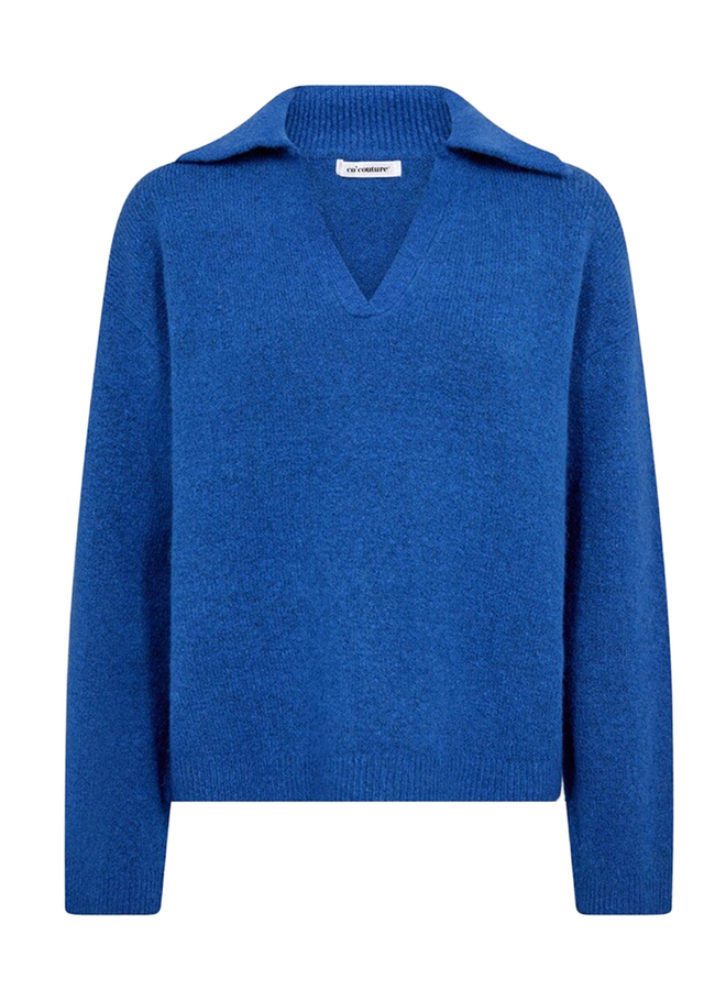 RogerCC LS Polo Knit New Blue Co'Couture