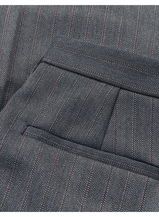 Herringbone Pin Maria Pants Dark Grey Mads Norgaard