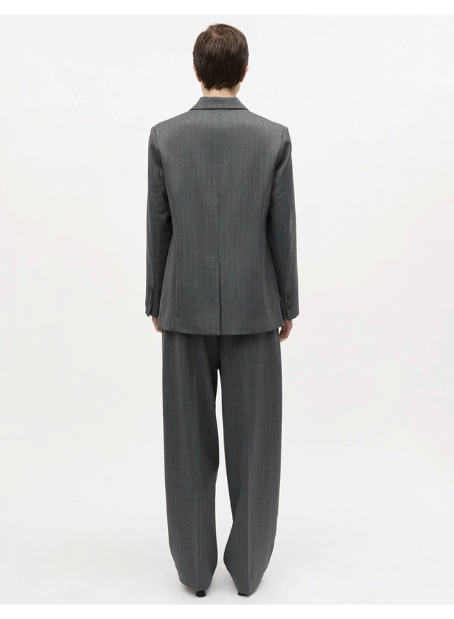 Herringbone Pin Maria Pants Dark Grey Mads Norgaard