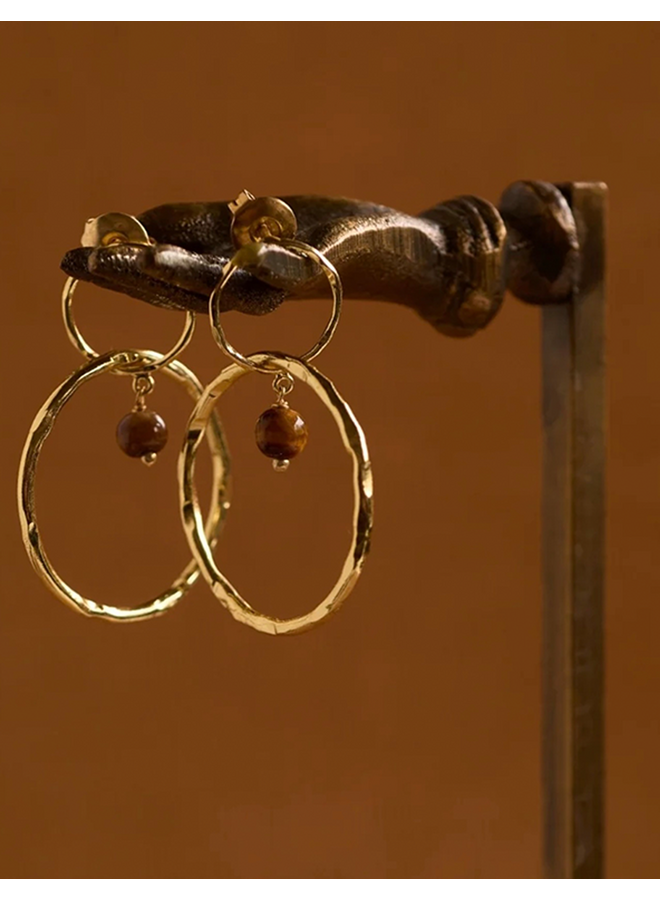 Divine Tiger Eye Earrings Gold Plated A Beautiful Story
