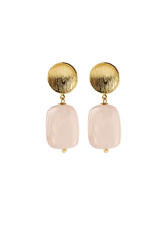 Ease Roze Quartz Earrings Gold Plated A Beautiful Story