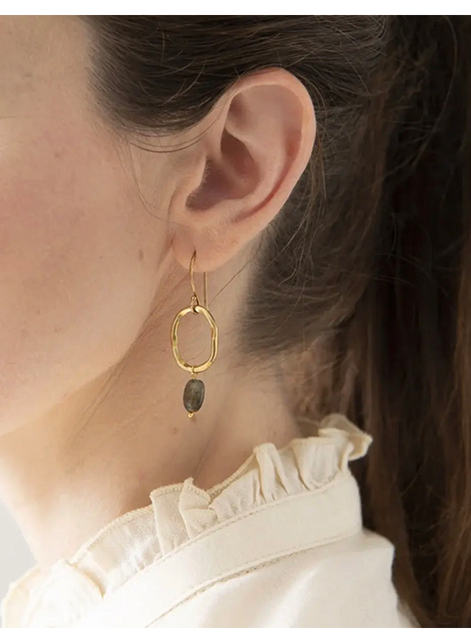Graceful Labradorite Gold Earrings A Beautiful Story