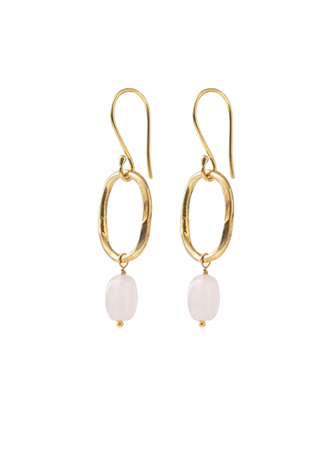 Graceful Rose Quartz Gold Earrings A Beautiful Story