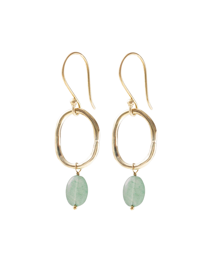 Graceful Aventurine Gold Earrings A Beautiful Story