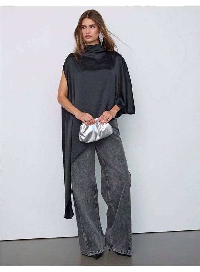 IdunCC Turtle 3 Cape Blouse Black Co'Couture