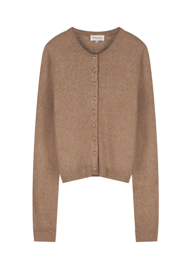 Lidia Button Cardigan Camel Club Melange Fabienne Chapot